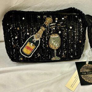 From India to You Beaded Shoulder Bag New Year Champagne Handmade Purse NWT